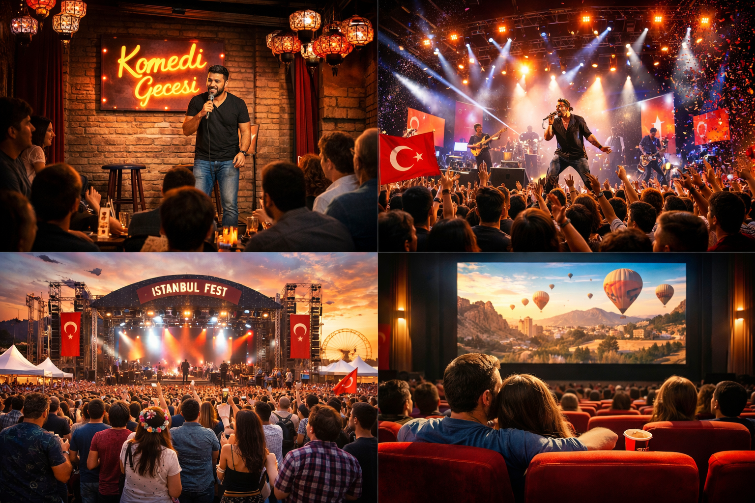 Etkinlik formatları: stand-up, konser, festival, sinema